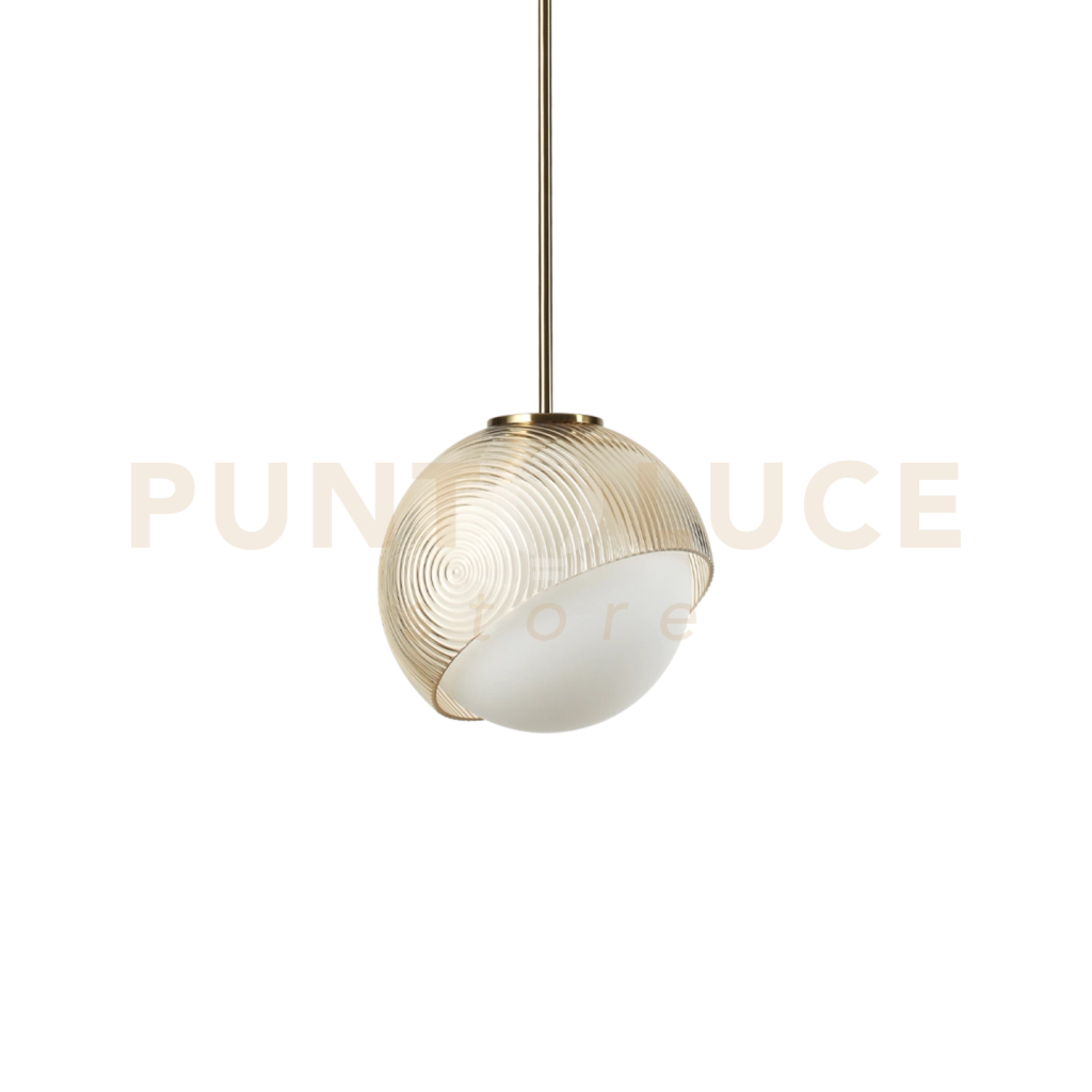 BLOOM LAMPADARIO A SOSPENSIONE 1 LUCE ATTACCO E27 LAMPADINA INCLUSA L.22CM OTTONE