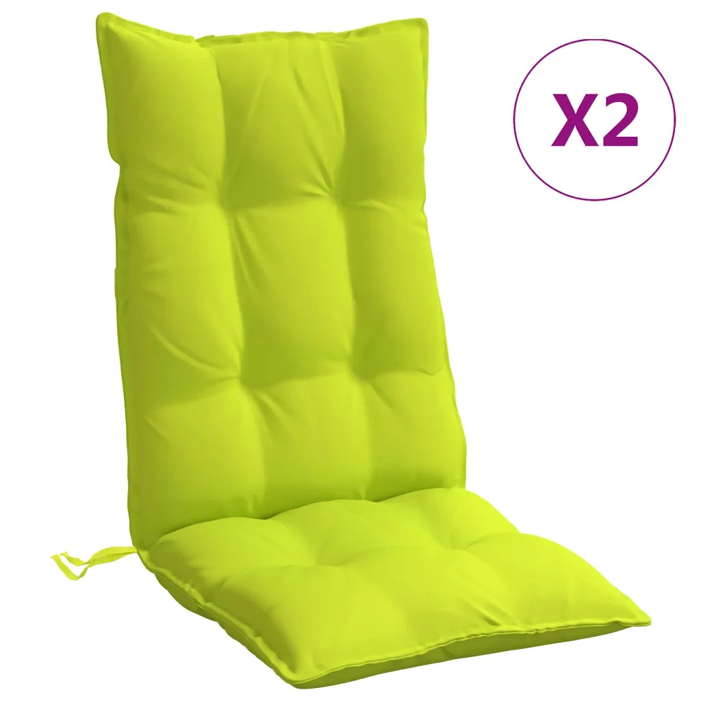 Cuscini Sedia Schienale Alto 2 pz Verde Chiaro Tessuto Oxford 377635