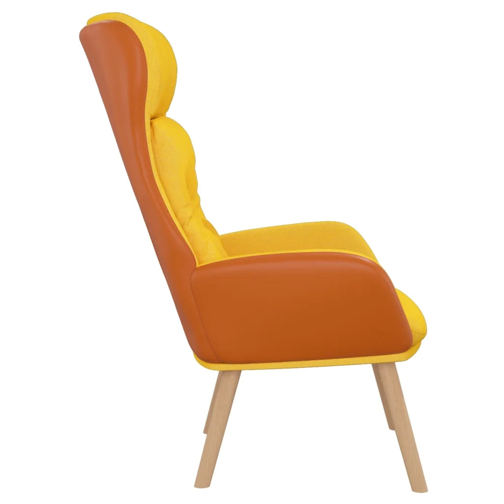 Poltrona Rilassante Giallo Senape in Tessuto e PVC 341308