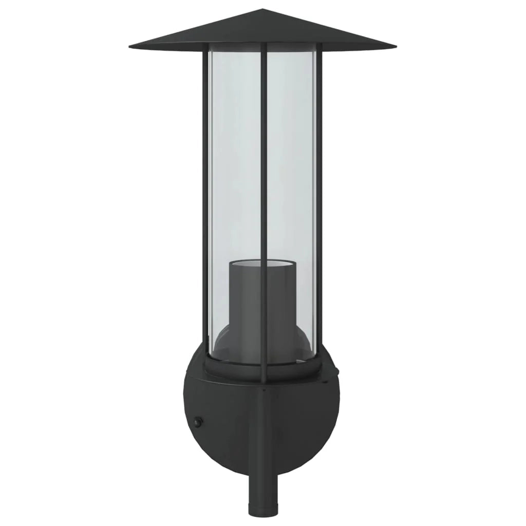 Applique da esterno 17,5 x 17,5 x 33 cm resistente alle intemperie design moderno acciaio inox nero 02_0056565