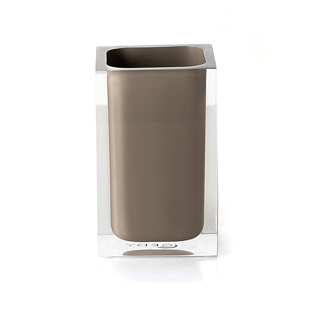 Set completo accessori 4 pezzi d'appoggio in resina RA99 Gedy serie RAINBOW Tortora