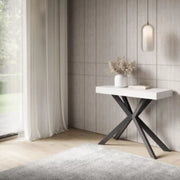 Consolle allungabile 90x40/300 cm Saki bianco frassino gambe antracite