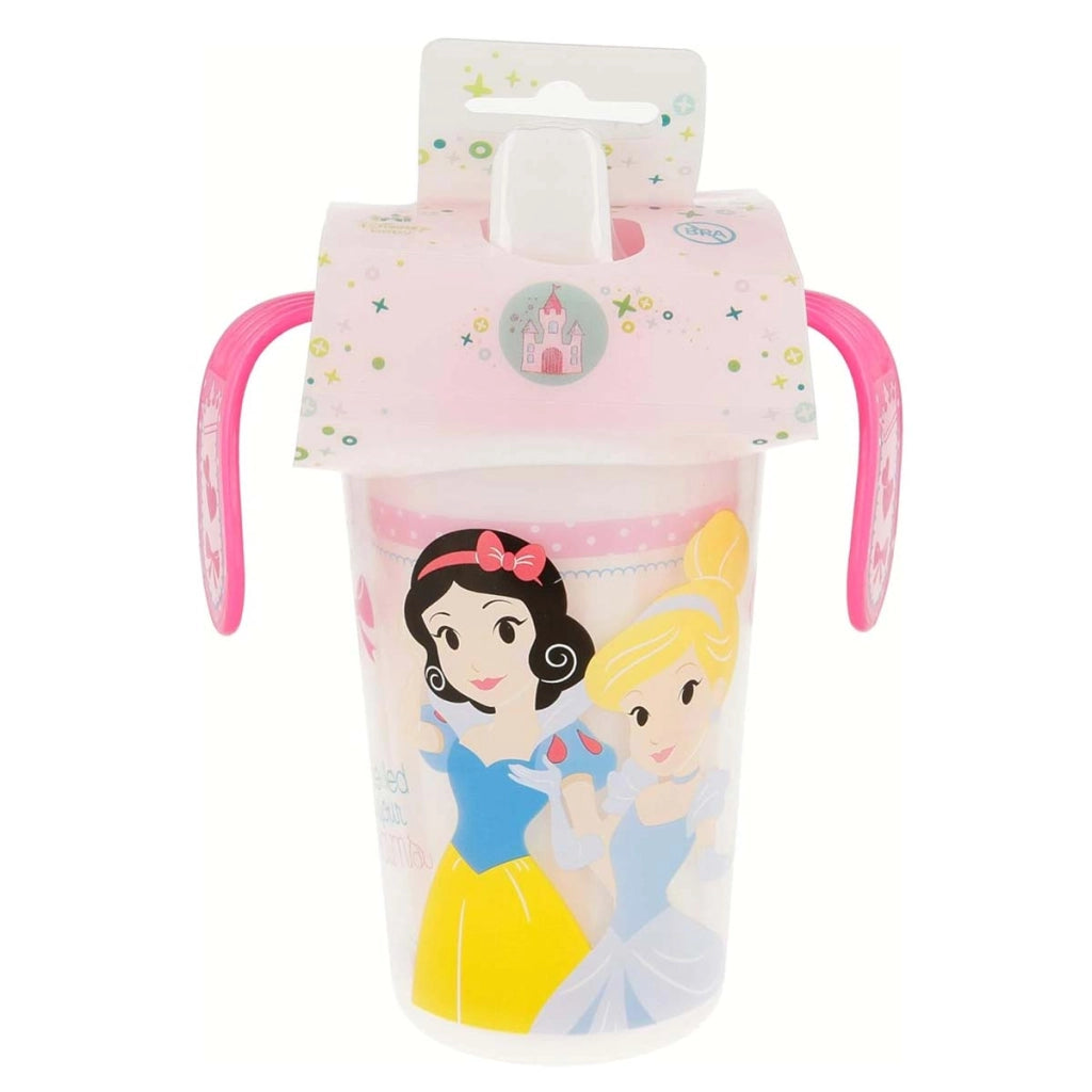 Tazza da 320 ml Decorazione Principesse Fatate per Bambini con Punta e Maniglie Rosa Princess