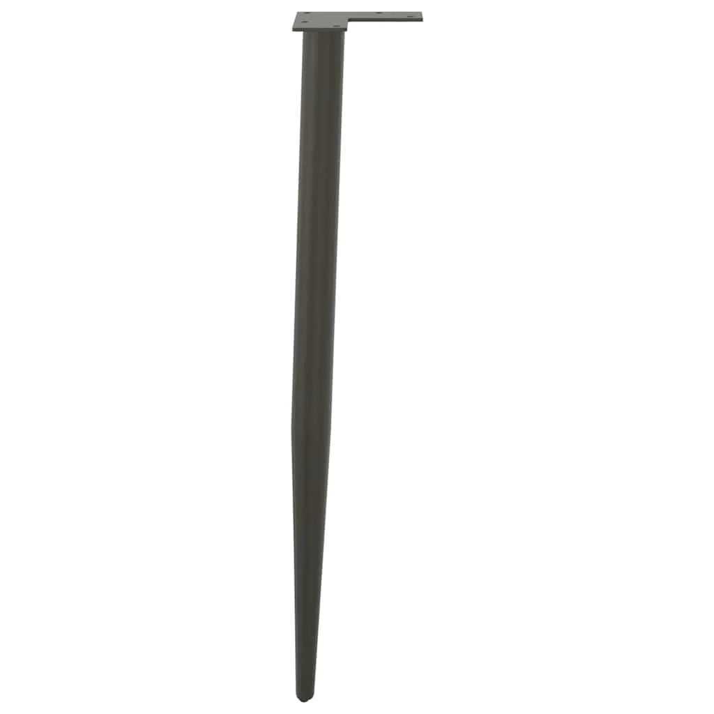 Set di 4 gambe coniche regolabili per tavolo consolle 72-73 cm in acciaio antracite 02_0056815