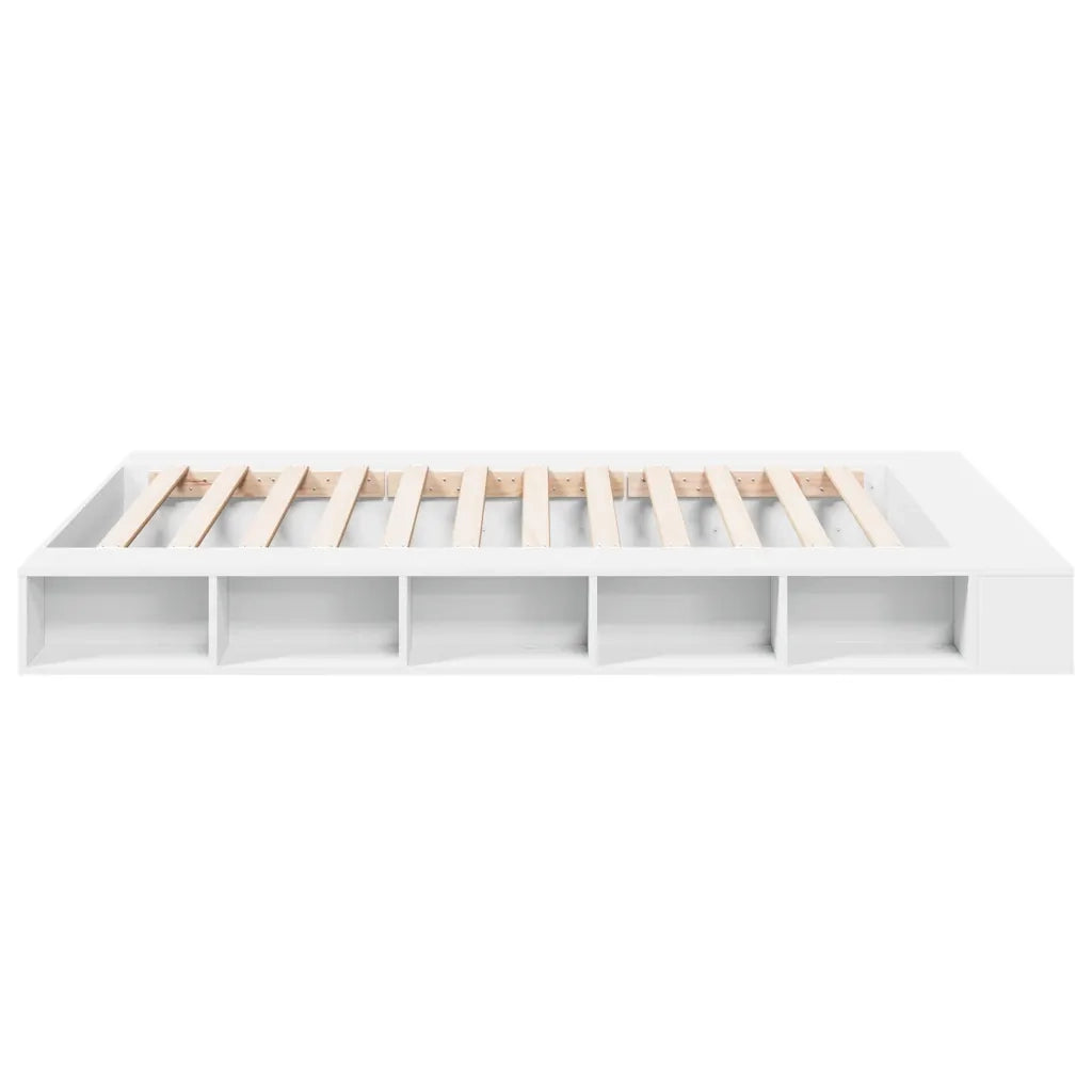 Letto matrimoniale | Letto per adulti | Giroletto Bianco 160x200 cm in Legno Multistrato