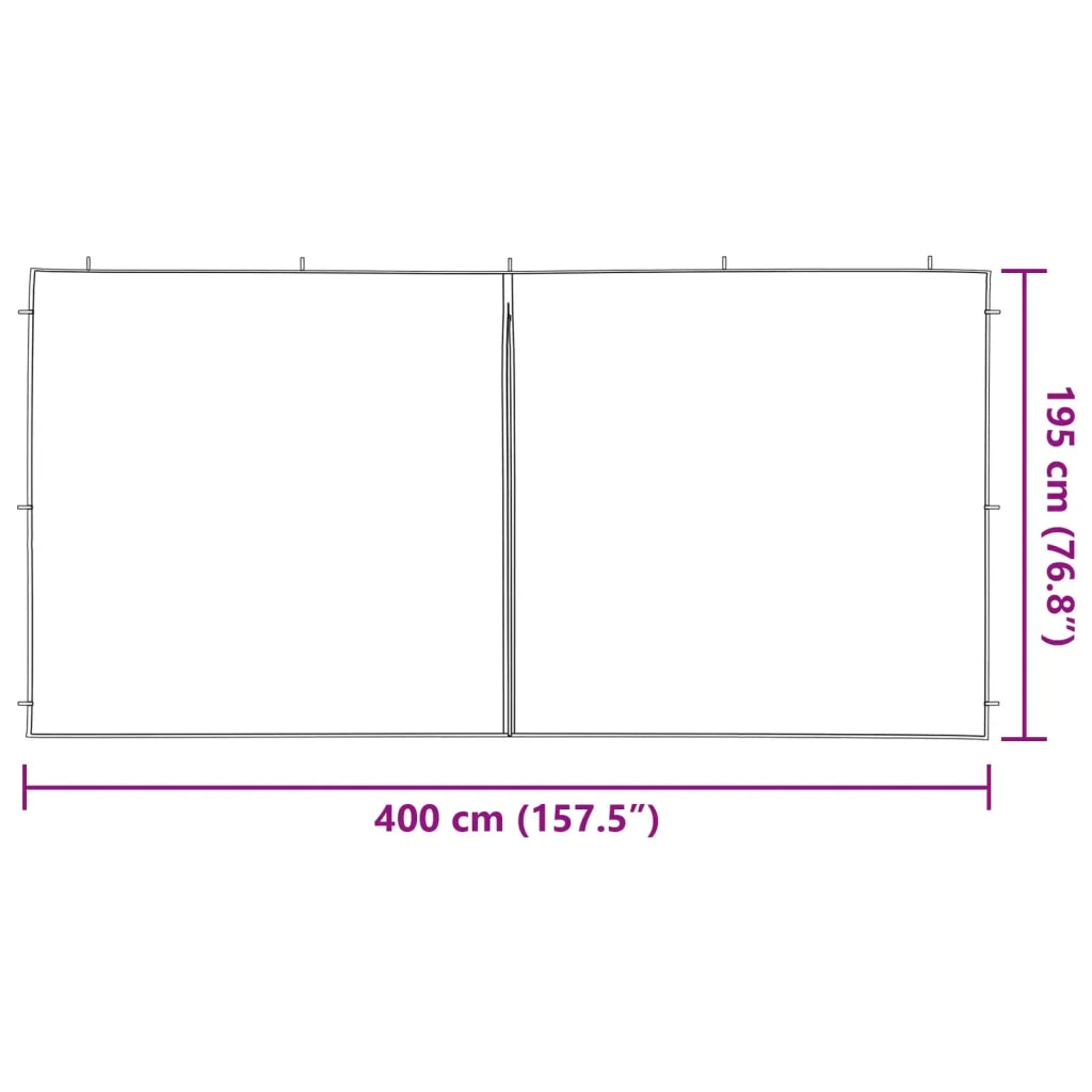 Parete per tenda da festa 2 pz Antracite 400 x 195 cm CFW5494741