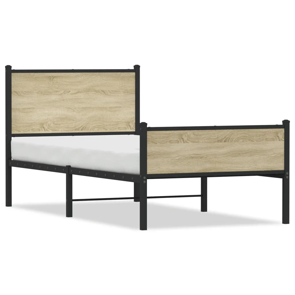 Giroletto senza Materaso in Metallo Rovere Sonoma 75x190 cm 4007894
