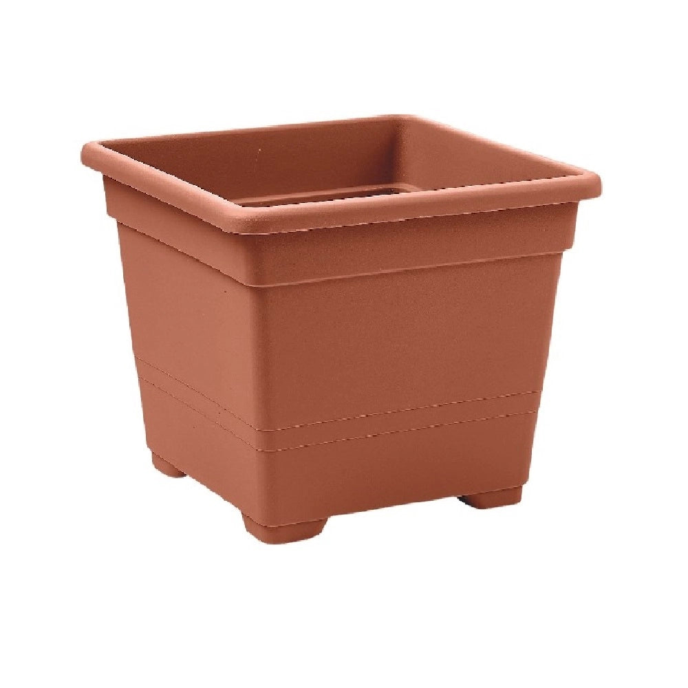 VASO quadrato FIORIERA in plastica VARI COLORI MADE IN ITALY 18 cm Veca Color: TERRACOTTA