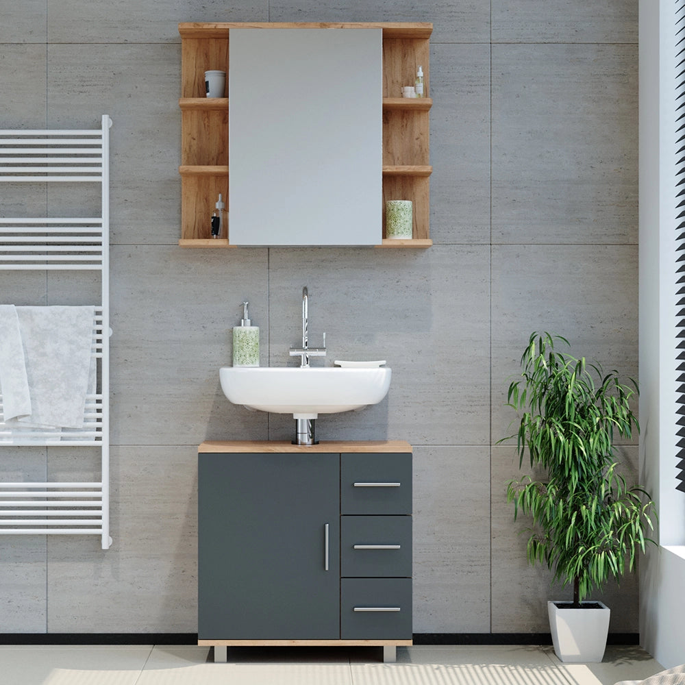 Vicco Set mobili bagno Rovere 2 parti