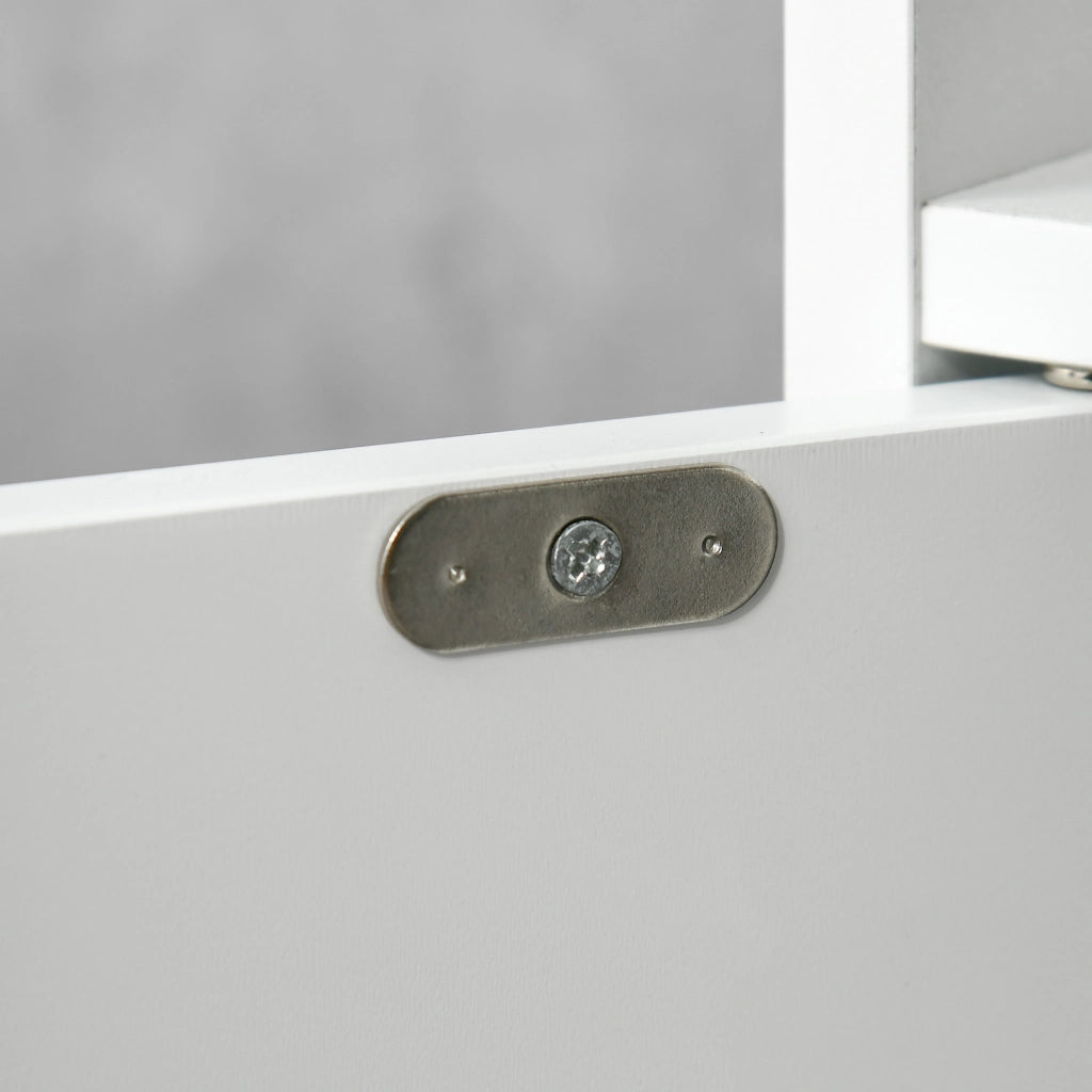 EasyComfort Colonna Bagno con Mensole e Armadietti, Mobile Alto Salvaspazio in Legno 15x17x120cm, Bianco