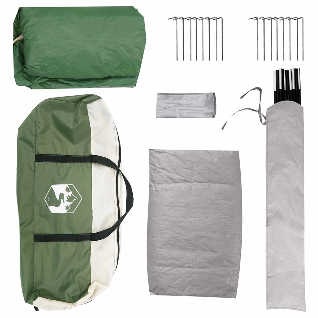 Tenda Capanna con tetto Verde 4 persone Poliestere e Acciaio 42028579