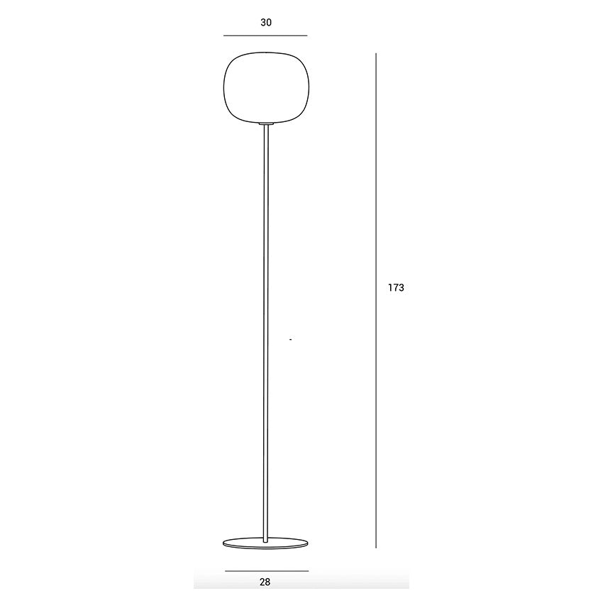 BOMBO LAMPADA DA TERRA STRUTTURA COLORE NERO DIFFUSORE BIANCO OPALE  1 LUCE ATTACCO E27 DIMMERABILE
