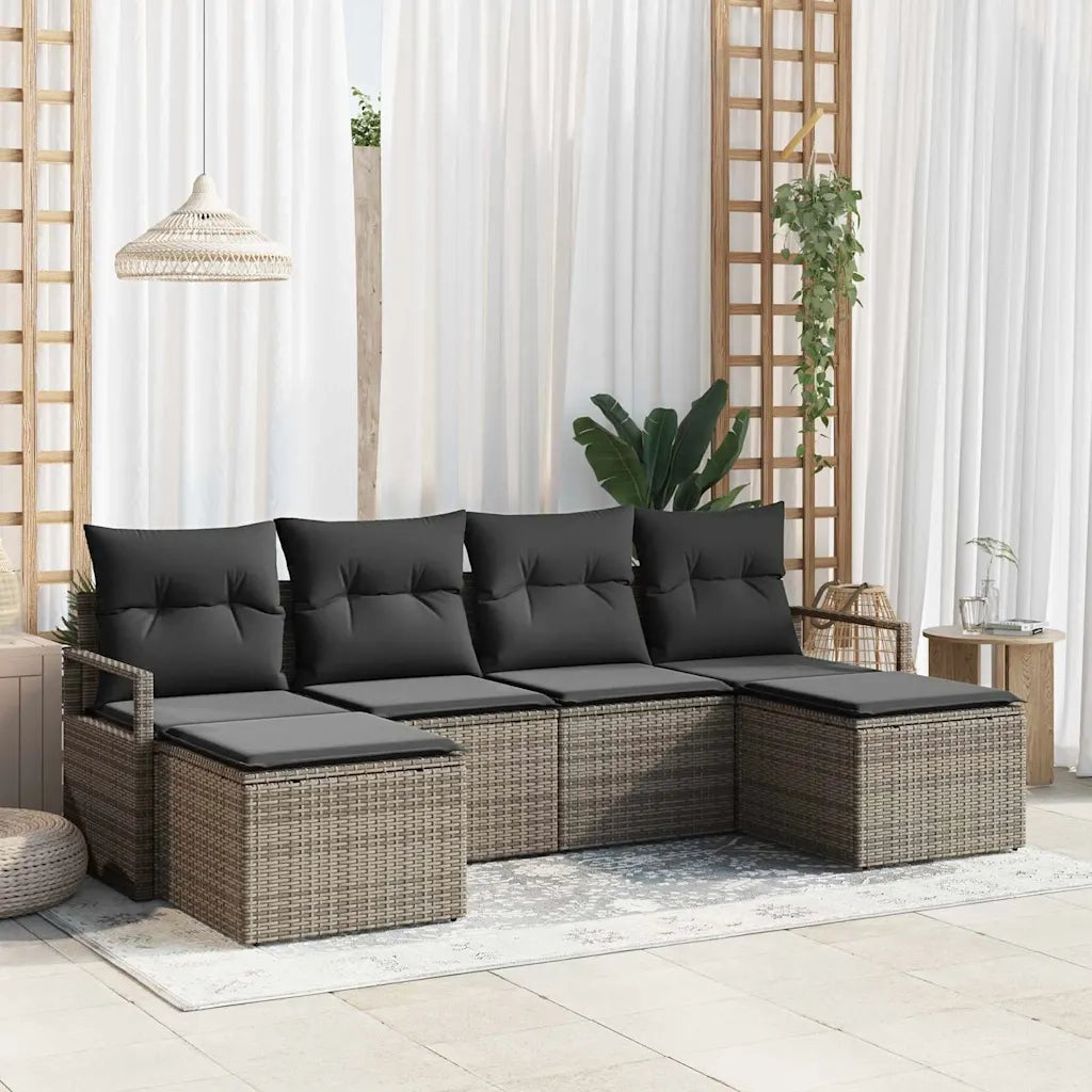 Set di divani 6 pcs Grigio polyrattan 3346489
