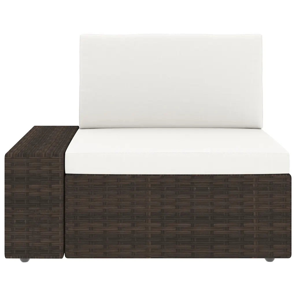 Divano componibile-Divano Modulare a 3 Posti in Polyrattan Marrone