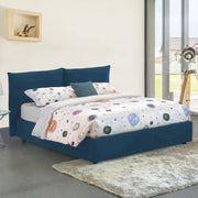 Letto Matrimoniale Arcole, Letto Matrimoniale Materasso Incluso Made in Italy, blu