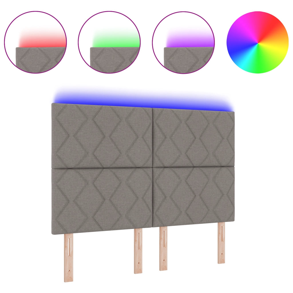 Testata LED  Design Blocchi Diamante Tortora 160 cm Tessuto