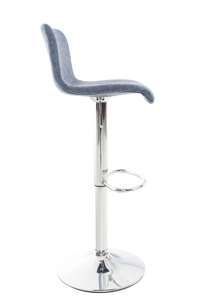 Set 2 sgabelli HOVER in tessuto blu,cromo