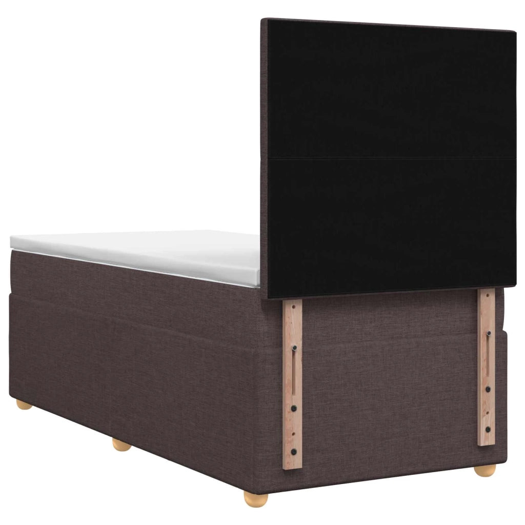 Letto Box Spring LED con Materasso Marrone Scuro 90 x 200 cm 3455772