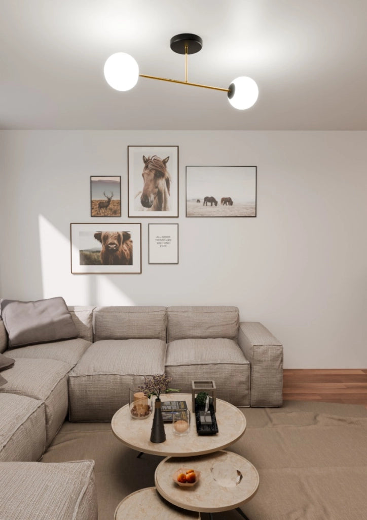 Plafoniera Emibig MAGNUM 2 2xE14 oro bianco opaco in metallo