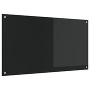 Paraschizzi moderno per cucina 110 x 60 cm resistente al calore con facile installazione in vetro temperato nero 02_0058478
