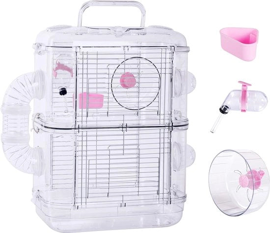 Casa per Hamster con Giocattoli per Hamster - Recinzione per Ratti - Casa per Hamster - Abitazione per Hamster - Recinto per Roditori - Recinzione per Roditori