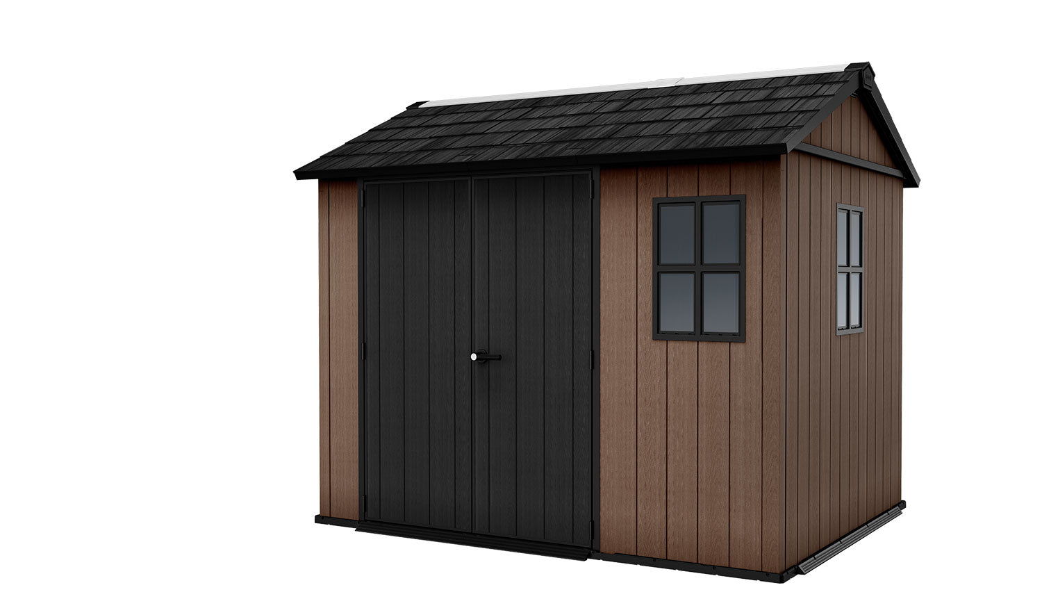 Casetta Box da Giardino 230x287x246 cm Newton Plus 759/975 Doppia Opzione Montaggio in Resina Evotech+ Nero