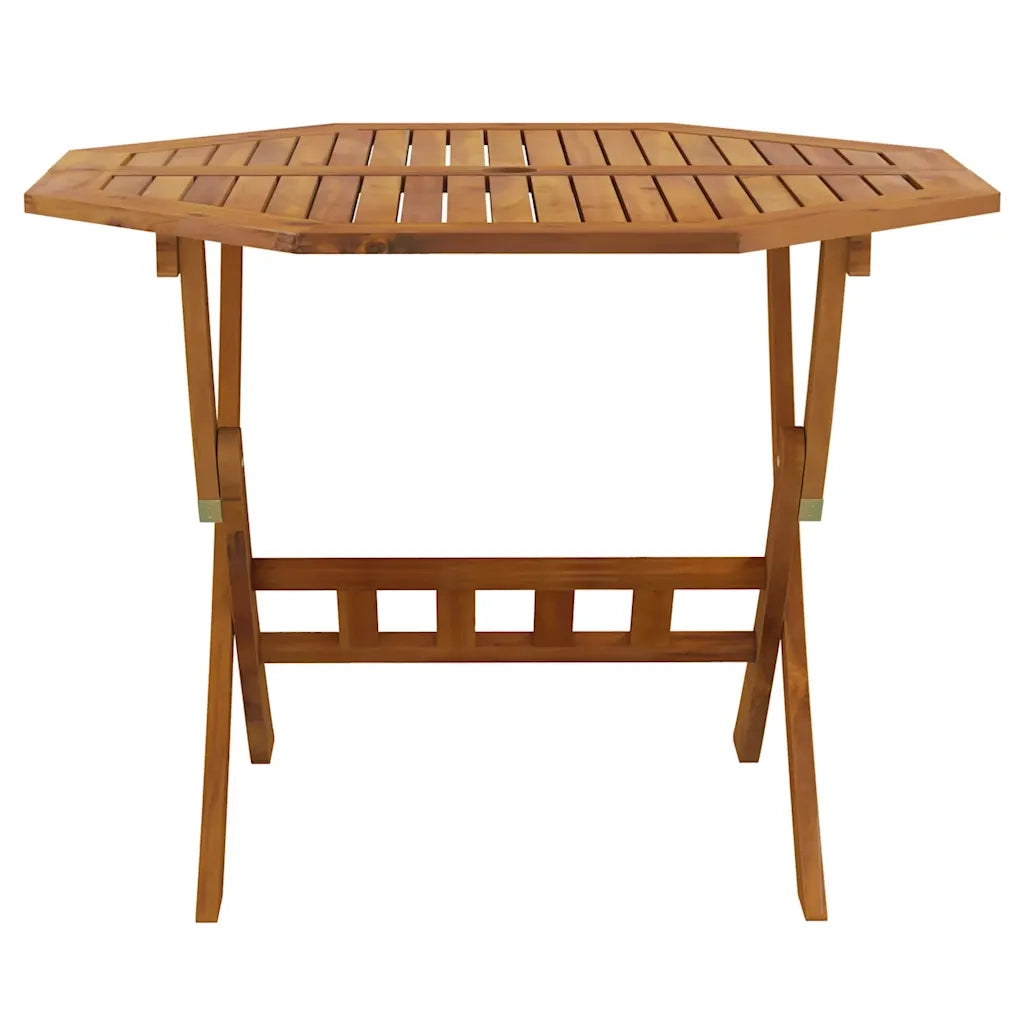 Tavolo da Giardino | Tavolino da esterno Pieghevole 90x75 cm Legno Massello di Acacia