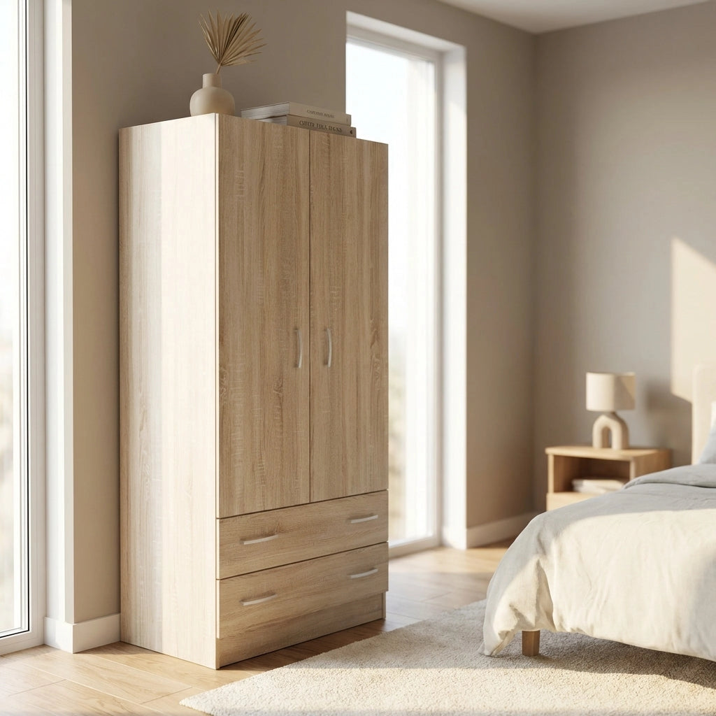 Armadio due ante in Legno Composito cm 77x50x180 - COLE