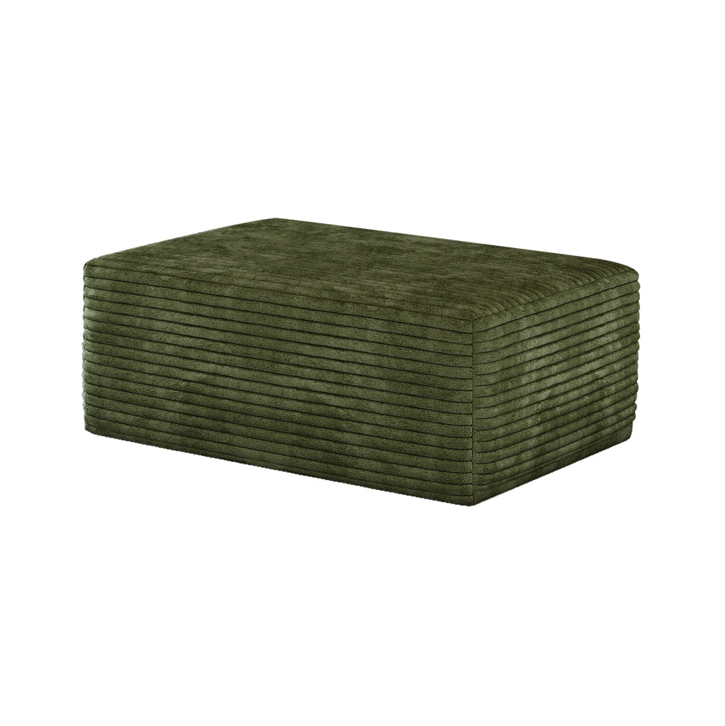 Pouf modulare verde in tessuto morbido, senza montaggio