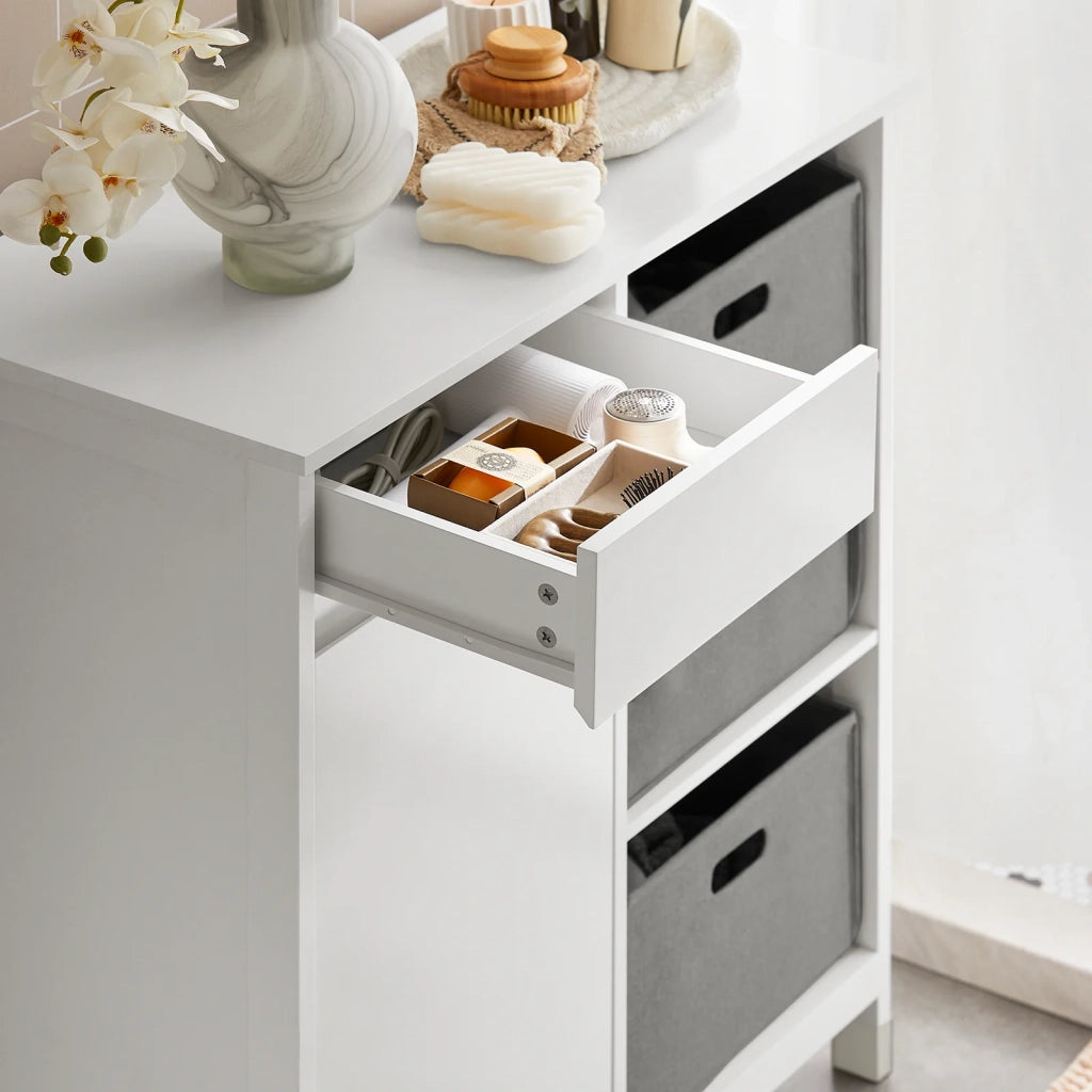 Mobile lavanderia con sacchi Portabiancheria pieghevoli Mobile da bagno Bianco 80x38x91cm BZR77-W SoBuy