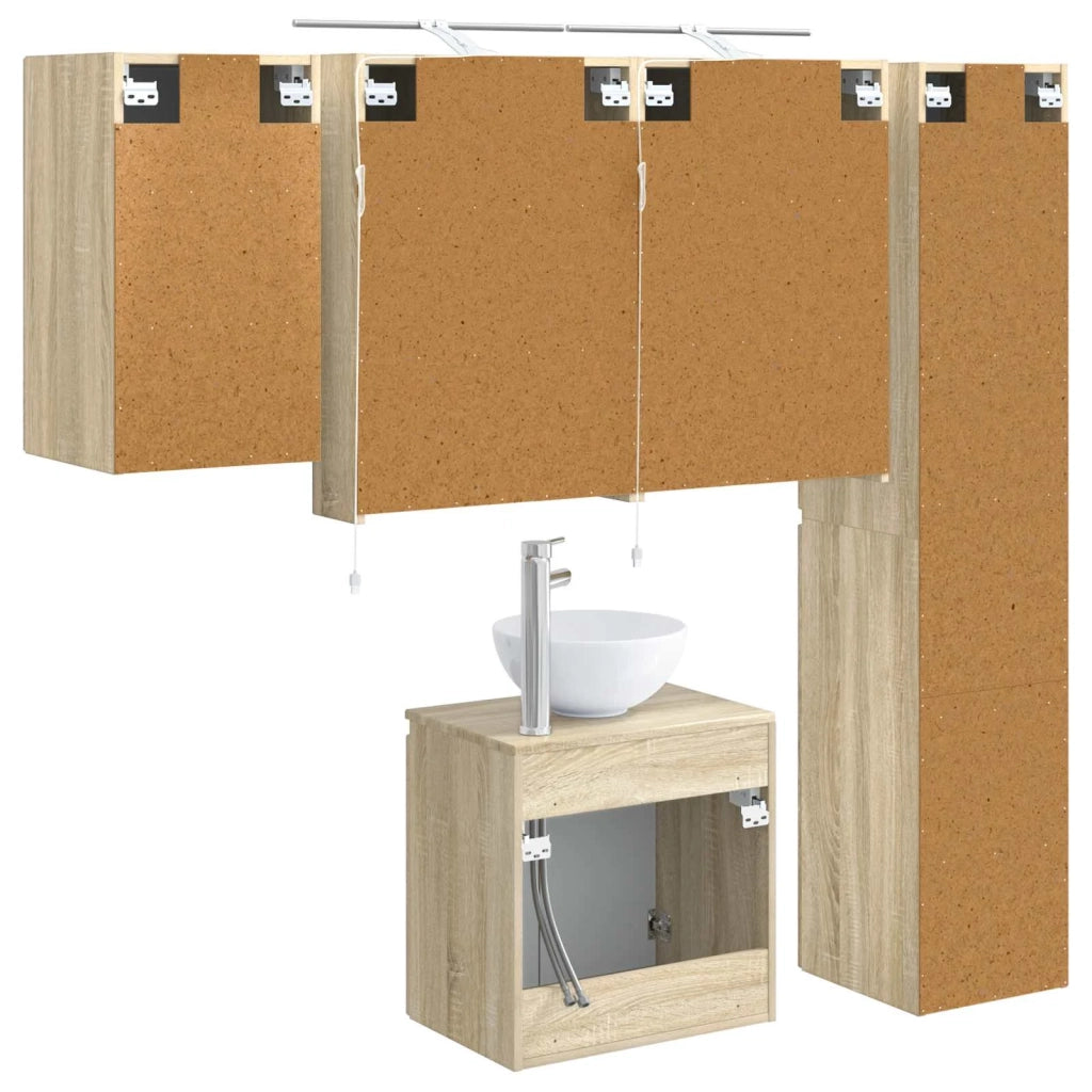 Set di Armadi da Bagno 5 pcs Rovere Sonoma 50 x 14,5 x 70 cm 3407289