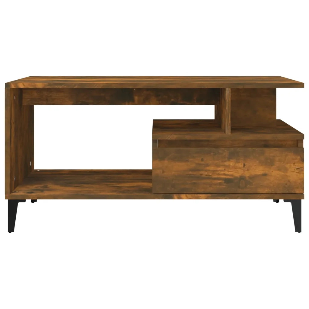 Tavolino da Salotto Rovere Fumo 90x49x45 cm Legno Multistrato cod mxl 26675