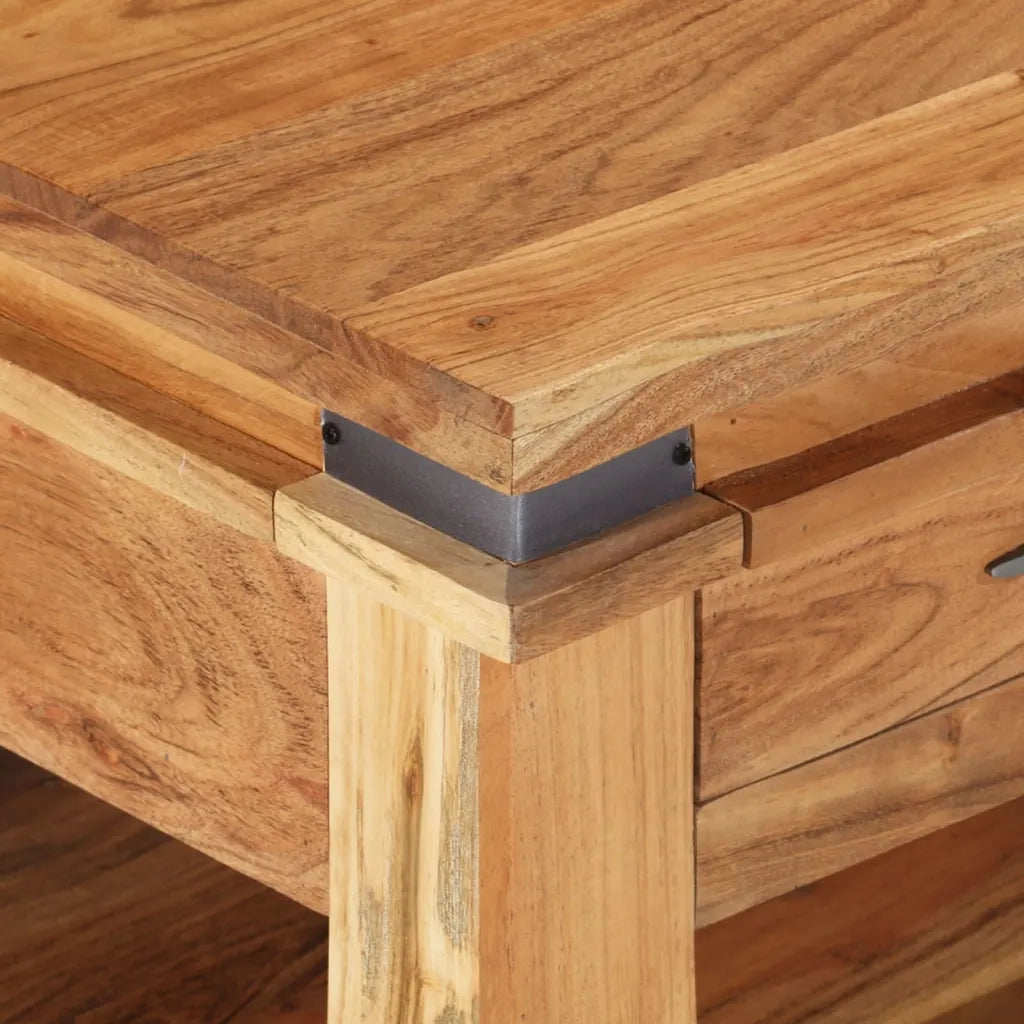 Tavolino da salotto | Tavolino da caff¨¨ | Tavolino da Soggiorno 110x52x45 cm in Legno Massello di Acacia