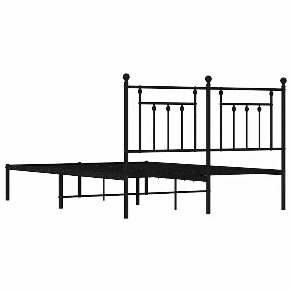 Giroletto con Testiera-Struttura Letto con testiera in Metallo Nero 140x200 cm 508099
