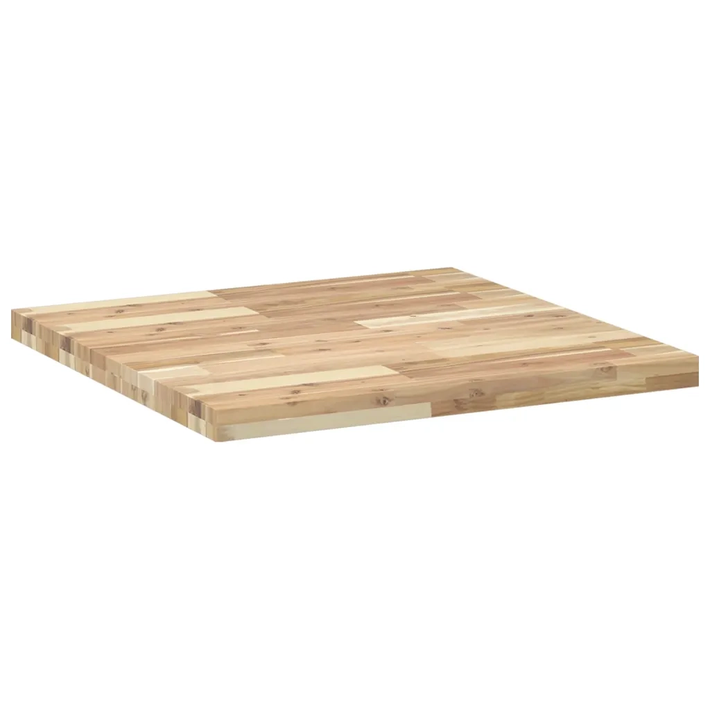 Piano Tavolo Quadrato 70x70x4 cm in Legno Massello di Acacia