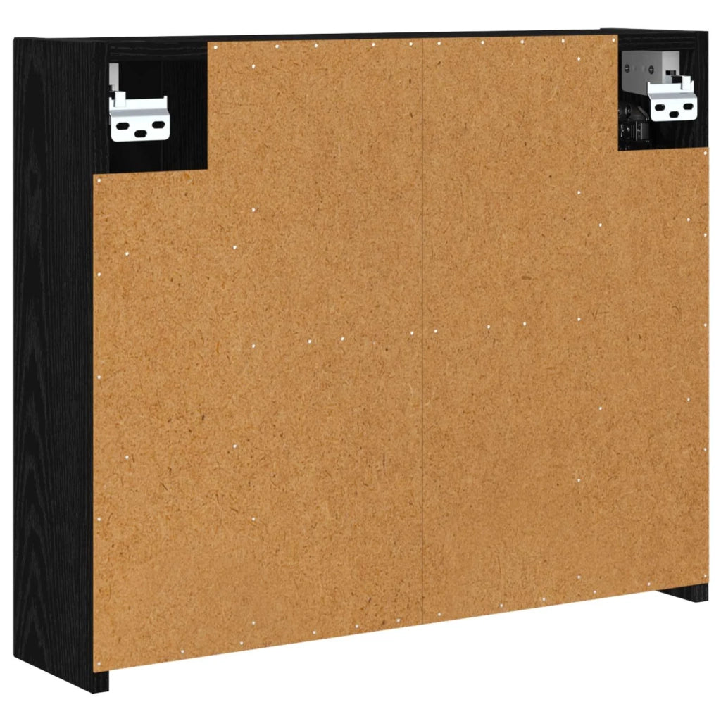 Mobiletto per specchio da bagno Rovere Nero 60 x 14,5 x 50 cm