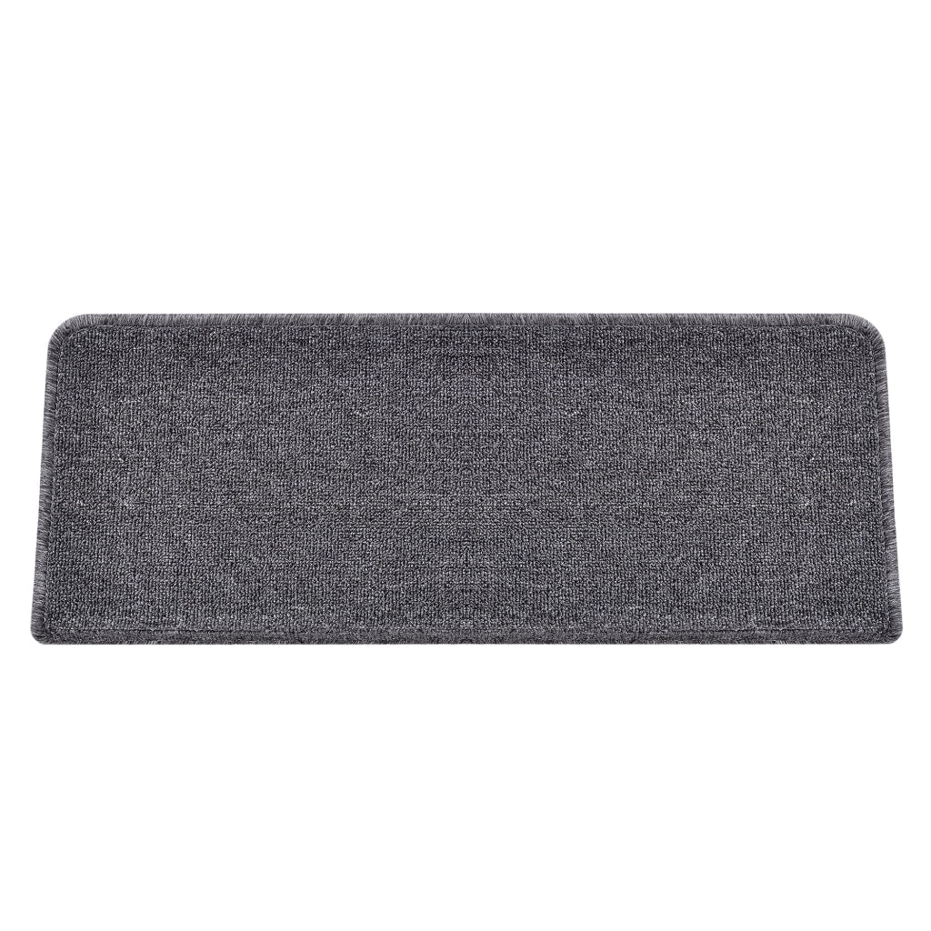 Set di 15 gradini rettangolari antiscivolo 65 x 24 cm con bordo grigio scuro 03_0007609