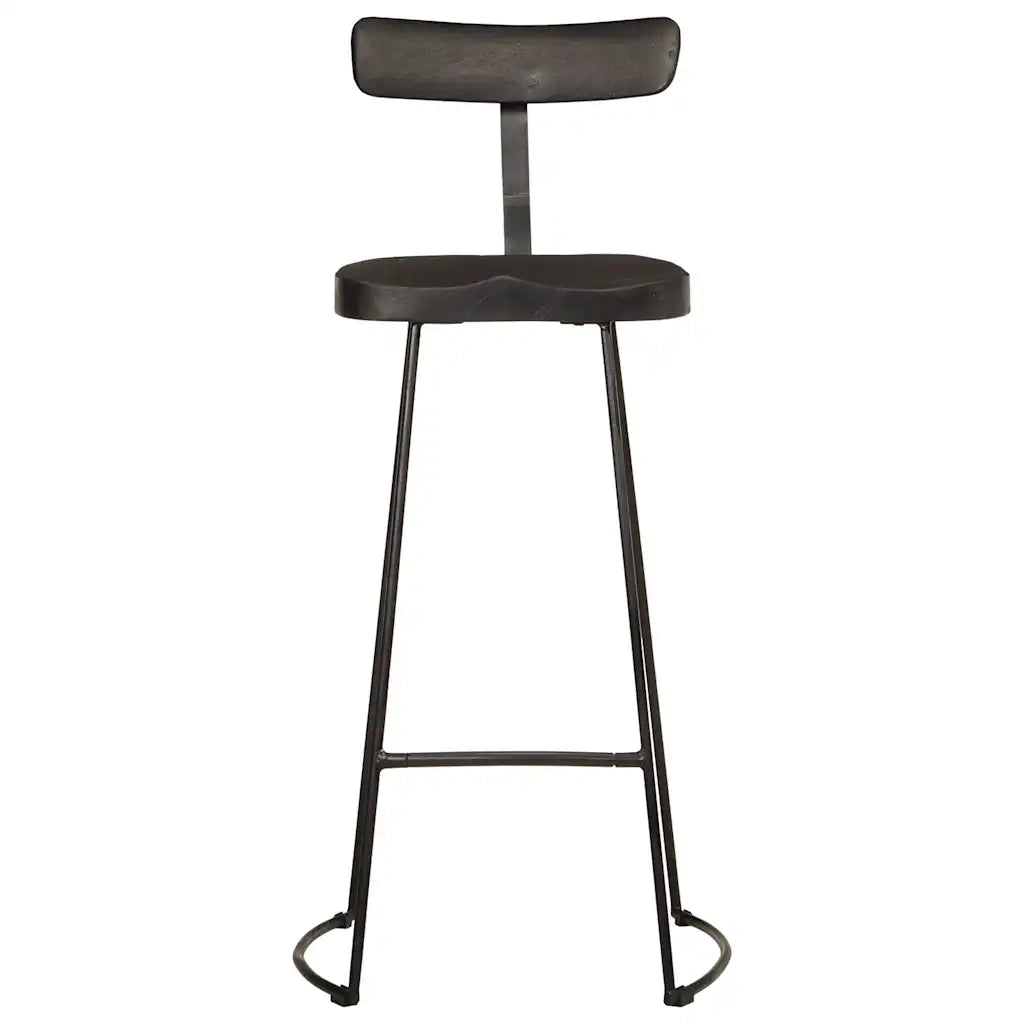 vidaXL Sgabelli da Bar 2 pz Neri 49x43x103 cm Legno Massello di Mango