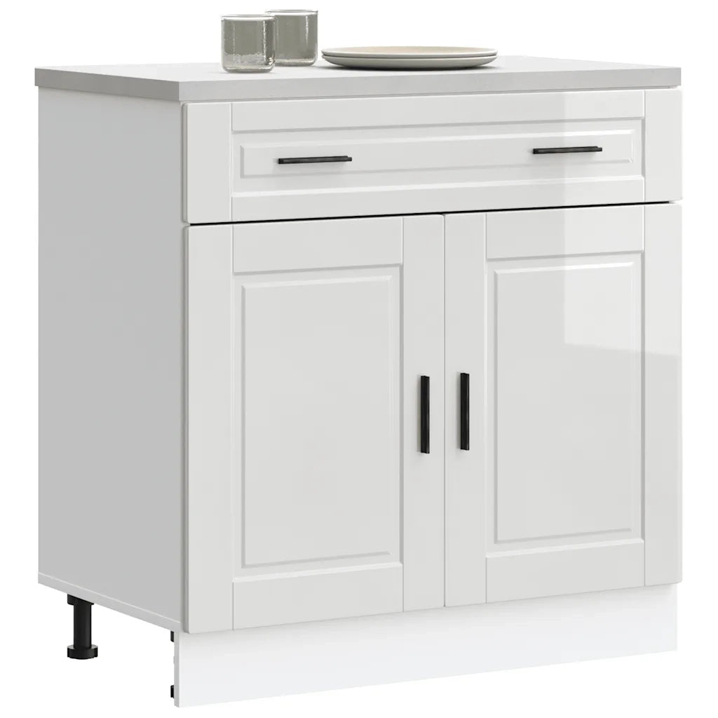 vidaXL Base da Cucina Porto Bianco Lucido in Legno Multistrato