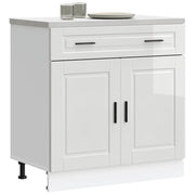 vidaXL Base da Cucina Porto Bianco Lucido in Legno Multistrato