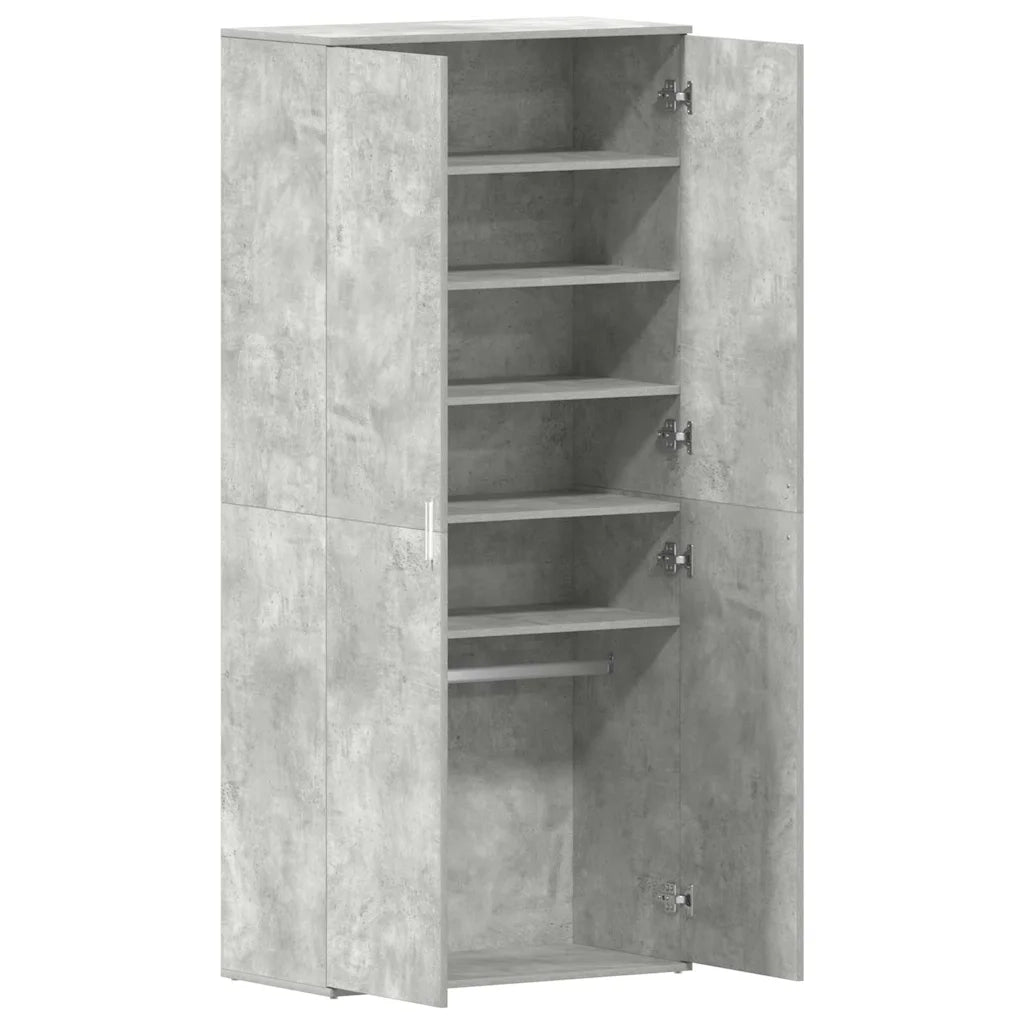 Mobile per scarpe con porta Grigio cemento 80 x 39 x 178 cm 3333869