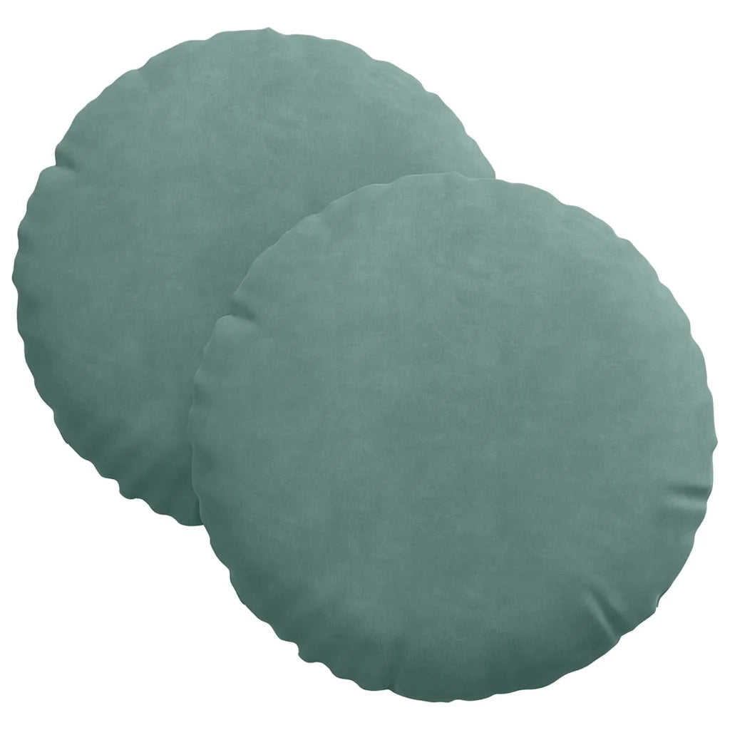 Cuscini per Seduta 2 pcs Verde Mare Ø30 x 13 cm Velluto
