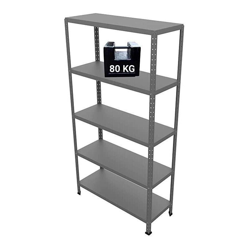 SCAFFALE IN METALLO MARTELLATO ETTORE KIT BULLONI 100X40X H187 CM CON 5 SCAFFALI