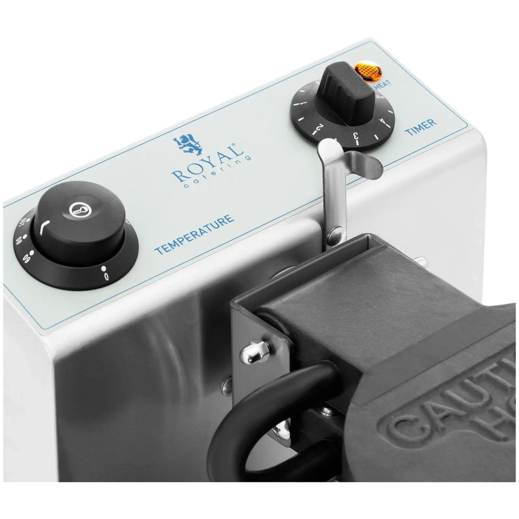 Waffliera professionale rotonda 1 waffel a bolle 1200 W acciaio inox alluminio teflon argentato 14_0009104
