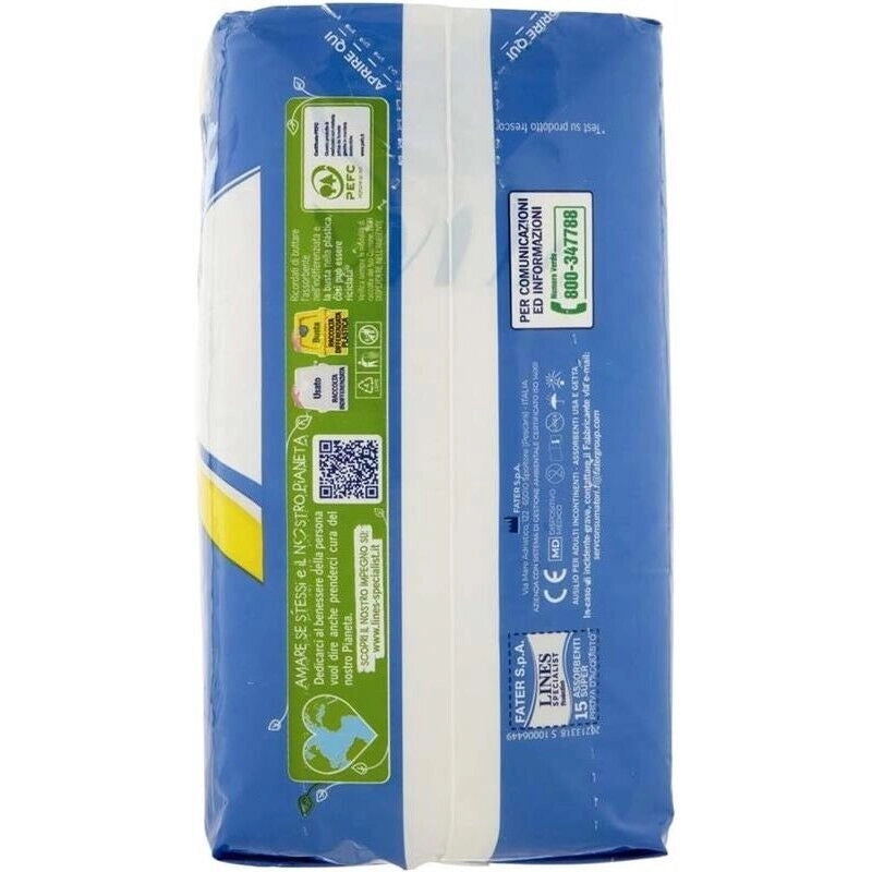 LINES SPECIALIST PROTECTION SUPER ASSORBENTI PER PERDITE 15 PZ MORBIDO TRIPLO STRATO