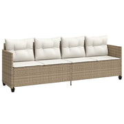Lettino Prendisole | Sdraio da giardino | Lettino da sole con Cuscini Beige?in Polyrattan