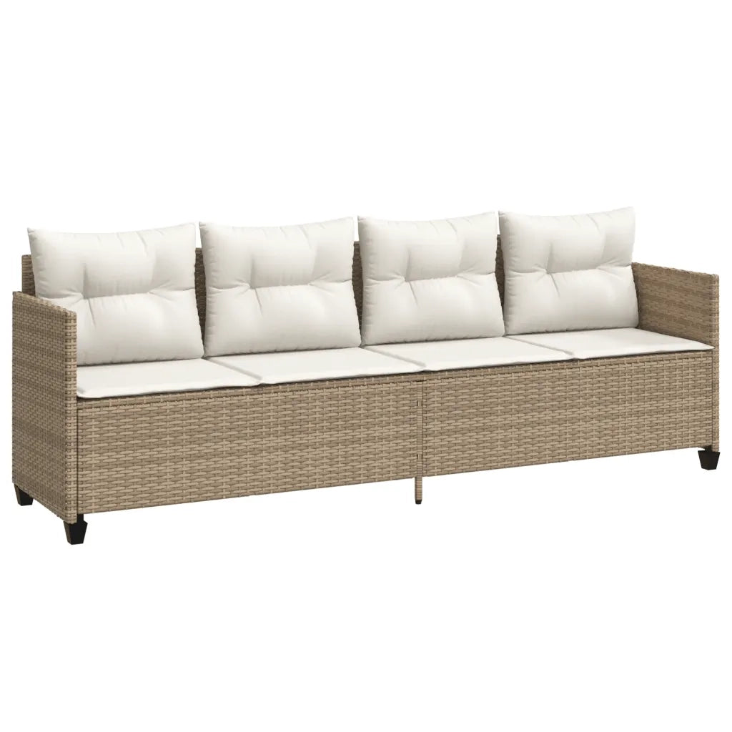 Lettino Prendisole | Sdraio da giardino | Lettino da sole con Cuscini Beige?in Polyrattan