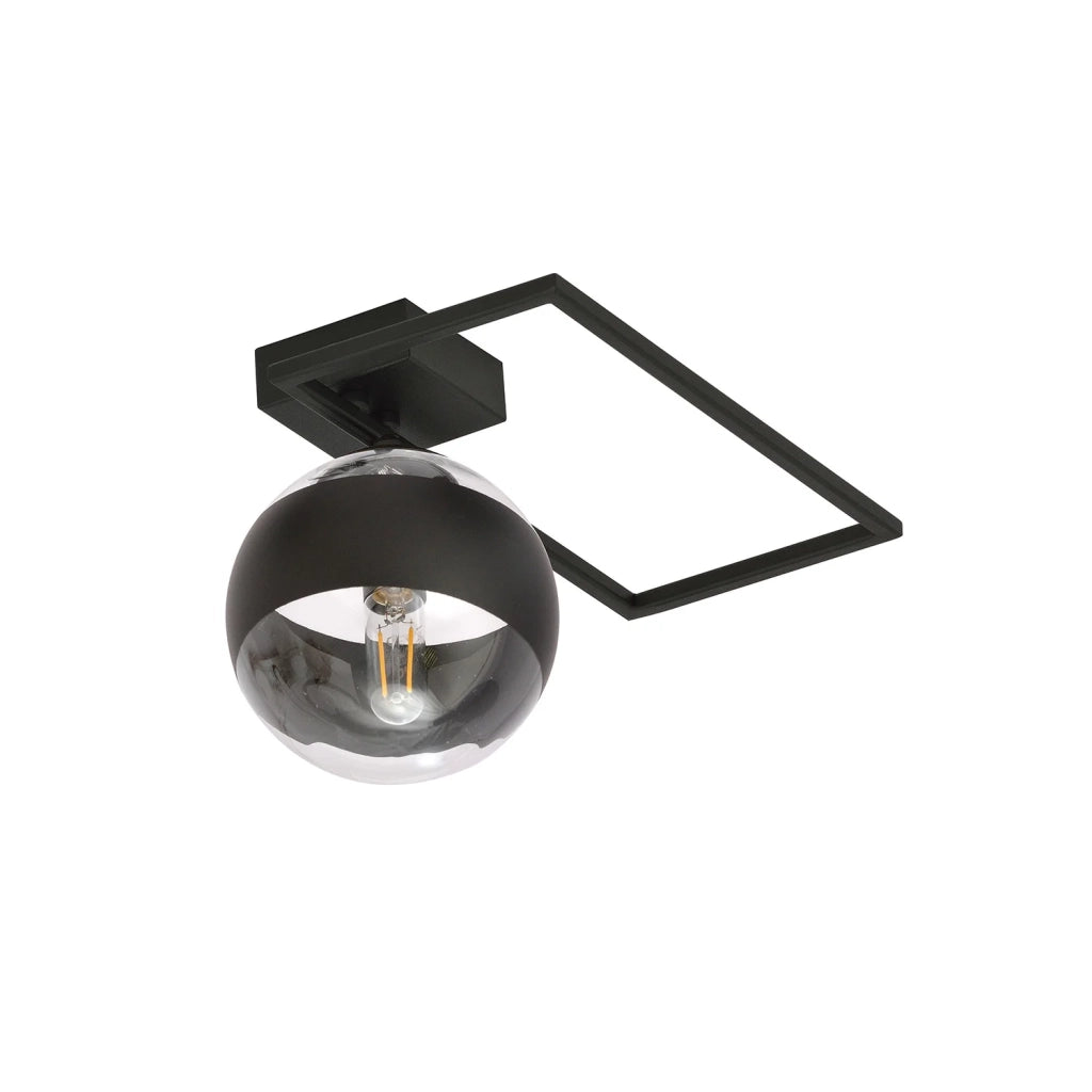Plafoniera Moderna Perseo Acciaio Nero Mod4 1 Luce E14
