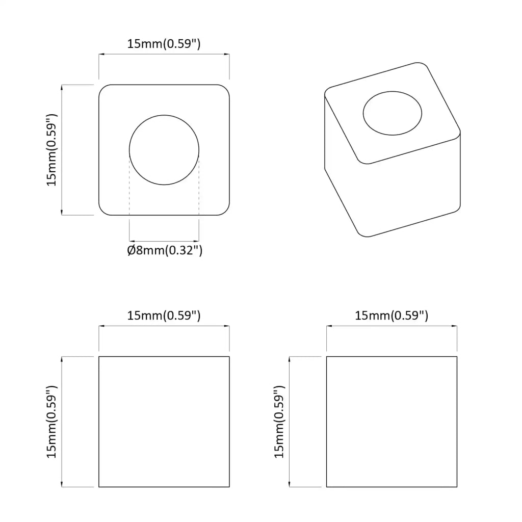 Supporto per cassetto 6792 pz Nero 15 x 15 x 15mm CFW1010655