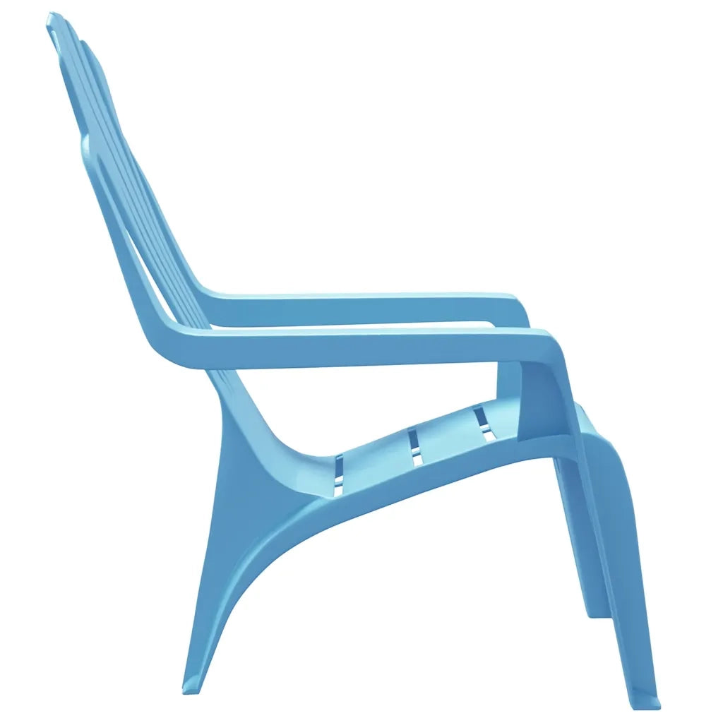 Sedie Giardino 2 pz | Sedie da Esterno Bambini Blu 37x34x44cm PP Aspetto in Legno